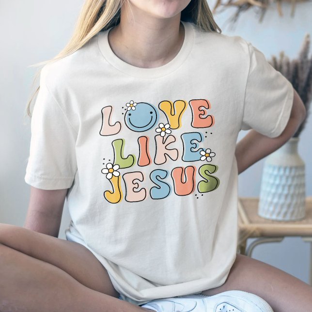 Regalo religioso, camiseta floral, amor como Jesús (Subido por el creador)