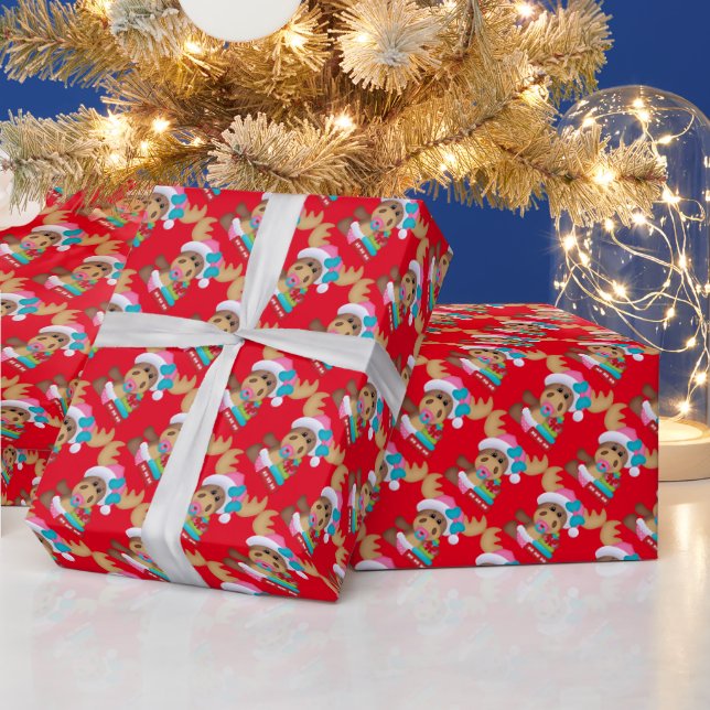 Regalo Reno bebé primer papel de envoltura de Navidad (Vacaciones)