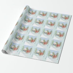 Regalo Reno de oso polar con papel de esquisto azul