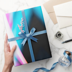 Regalo Resumen de papel de envolvimiento de viñetas azul 