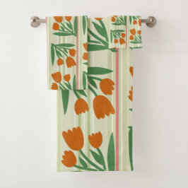 Regalo retro cutáneo l Fondo rayado l Floral