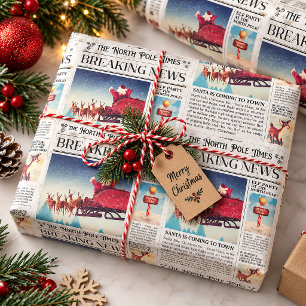 Regalo Retro Navidades envolviendo periódico de papel