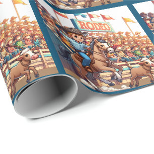 Regalo Rodeo Occidental Cowboy Calf Papel de envoltura
