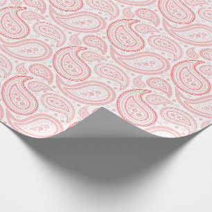 Regalo Rojo de Paisley en el papel de embalaje blanco