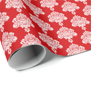 Regalo Rojo tomate Papel de ajuste de Damasco blanco