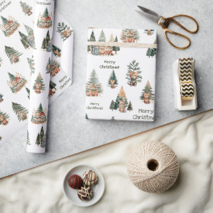 Regalo Rollo de papel de ajuste de Navidades de gato