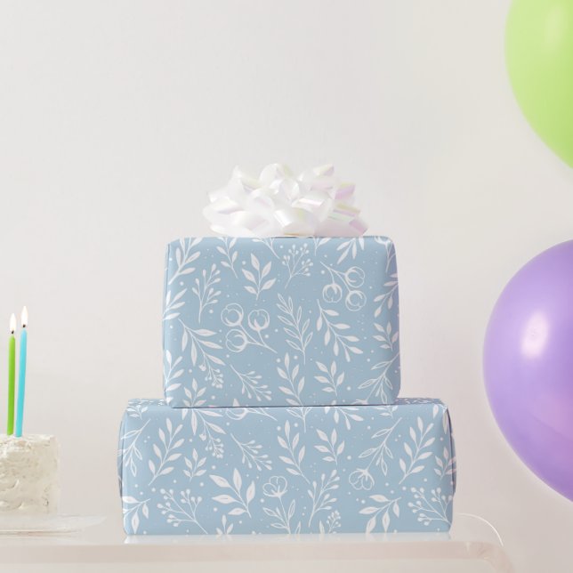 Regalo Rollo de papel de envolvimiento azul claro de patr (Regalos de fiesta)