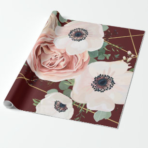 Regalo Rollo de papel de envolvimiento de 60lb Vino geomé