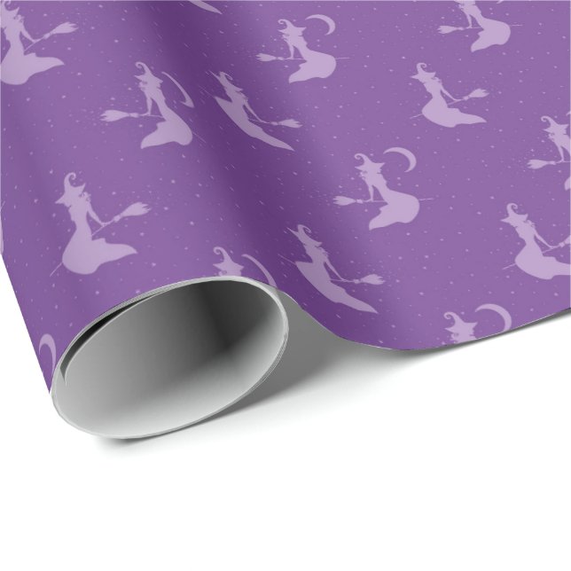 Regalo Rollo de papel de envolvimiento de bruja morada es (Esquina del rollo)