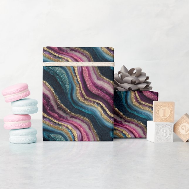 Regalo Rollo de papel de envolvimiento de cian rosado par (Baby Shower)