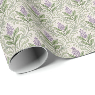 Regalo Rollo de papel de envolvimiento de flores moradas