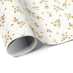 Regalo Rollo de papel de envolvimiento de impresión flora