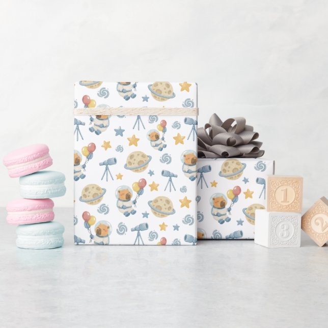 Regalo Rollo de papel de envolvimiento de patrón de astro (Baby Shower)