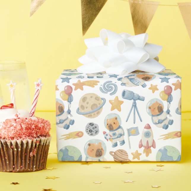 Regalo Rollo de papel de envolvimiento de patrón de espac (Fiesta de cumpleaños )