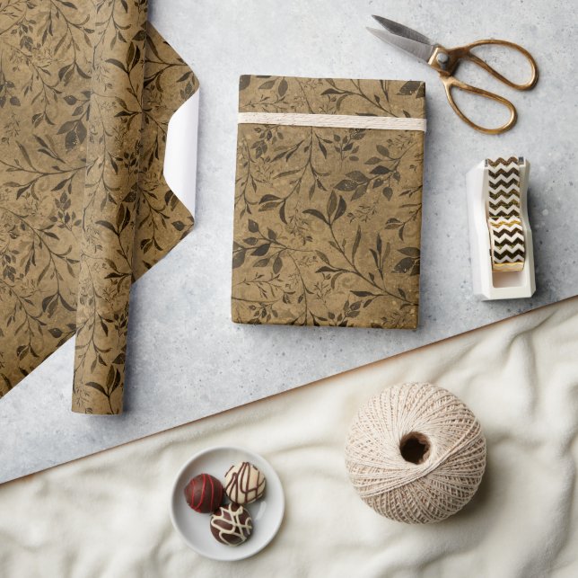 Regalo Rollo de papel de envolvimiento de patrón de hojas (Artesanía)