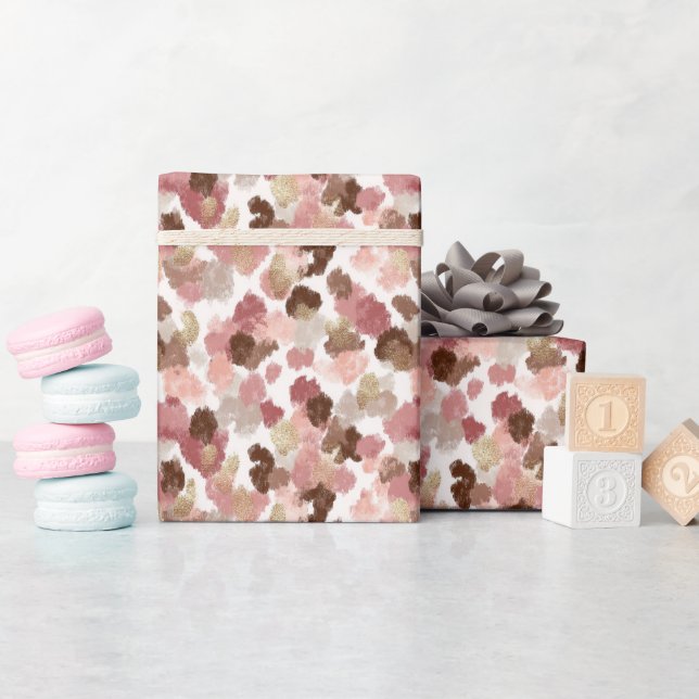 Regalo Rollo de papel de envolvimiento de puntos rosados  (Baby Shower)
