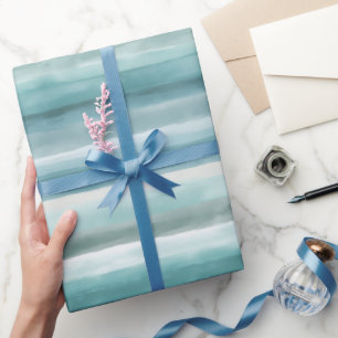 Regalo Rollo de papel de envolvimiento de rayas Verde azu