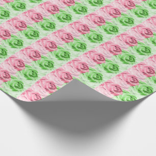 Regalo Rollo de papel de envolvimiento de Rosas rosas y v