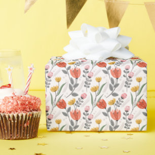 Regalo Rollo de papel de envolvimiento de tulipanes dibuj