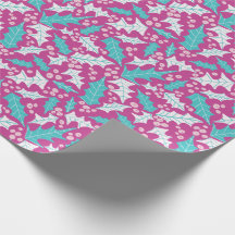 Rollo de papel de envolvimiento Magenta Holly