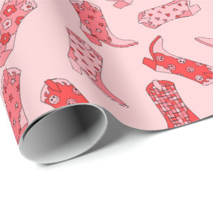 Regalo Rollo de papel de envolvimiento rosa y rojo de la