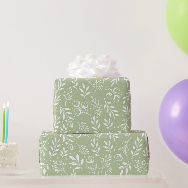 Regalo Rollo de papel de envolvimiento verde de patrón bo (Regalos de fiesta)