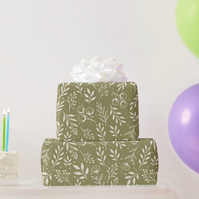 Regalo Rollo de papel de envolvimiento verde en el patrón (Regalos de fiesta)