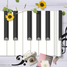 Rollo de papel de teclado de piano gigante (fondo 