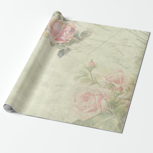 Regalo Rollo romántico del papel de embalaje del Peony (Desenrollado)