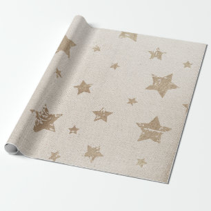 Regalo Rollo rústico del papel de embalaje de la estrell