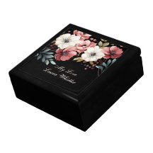 Romance floral Caja de Keepsake personalizada