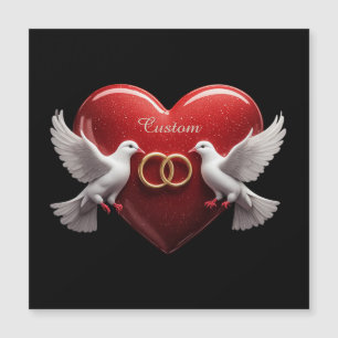 Regalo Romántico de Aniversario Corazón Palomas de