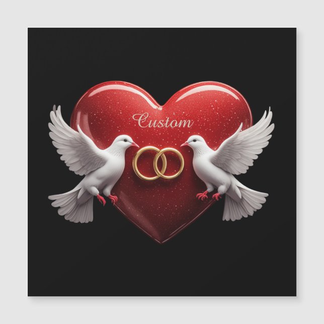 Regalo Romántico de Aniversario Corazón Palomas de (Anverso)