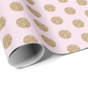 Regalo Rosa claro  Papel de ajuste de puntos Purpurina do