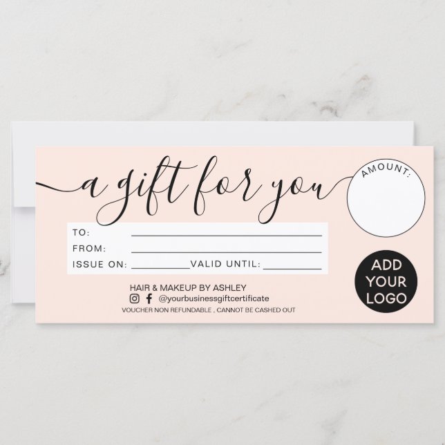 Regalo rosa de color negro moderno para el logotip (Anverso)