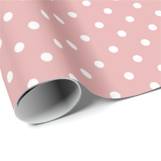 Regalo Rosa Dusty | Papel de ajuste de puntos de polka bl