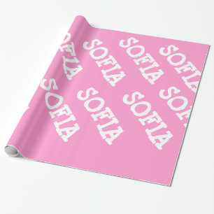 Regalo Rosa y papel de embalaje personalizado blanco
