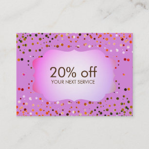 Regalo rosado del descuento del vale de la tarjeta