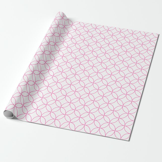 Regalo Rosado sobre papel de envolvimiento de círculos so (Desenrollado)