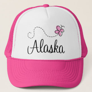 Regalo rosado y blanco de Alaska bonita del gorra