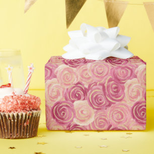 Regalo Rosas de bonito pintados Imprimir papel de envolvi