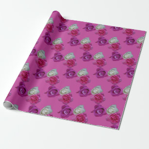Regalo Rosas de tres colores Patrón Papel de ajuste