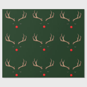 Regalo Rudolph Papel de envolvimiento verde oscuro