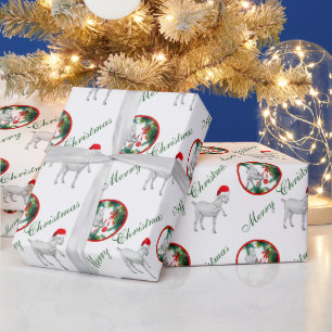 Regalo Saanen Y Navidades De Cabra Bebé Envolviendo Papel