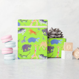 Regalo Safari salvaje sobre papel de envolver lagartijas 