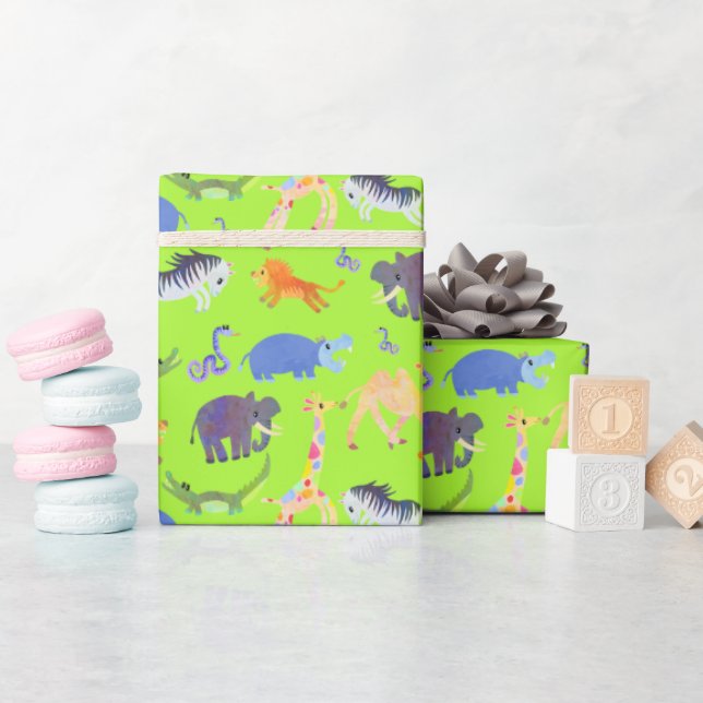 Regalo Safari salvaje sobre papel de envolver lagartijas  (Baby Shower)