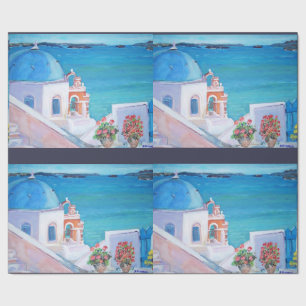 Regalo Santorini - papel de embalaje mate, 30" x 6'