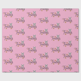 Regalo Signo de estrella Taurus Fondo rosado de papel de