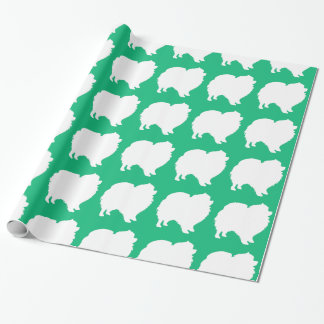 Regalo Silueta verde de diseño de papel de envoltura de p