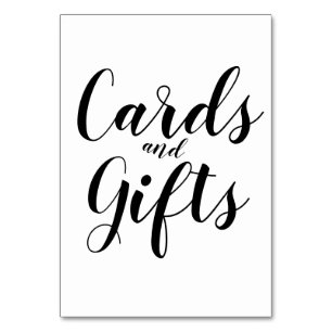 Regalo simple de tarjetas de caligrafía en blanco